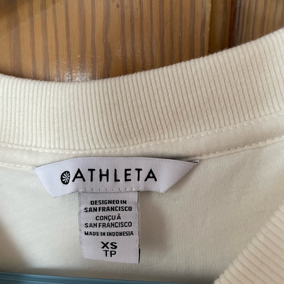 NWT Athleta Retroplush Quilted LS Crewneck Sweatshirt, Off-White, XS - Picture 5 of 10